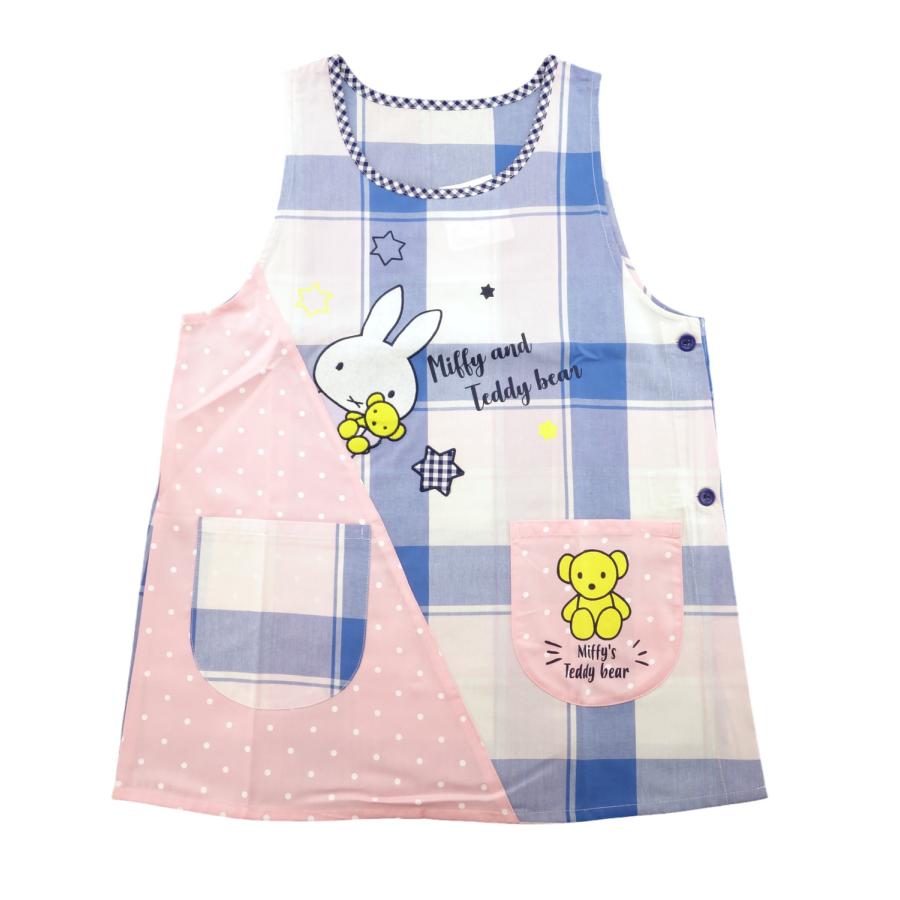 ミッフィー エプロン M-L 保育士 アップリケ キャラクター ピンク