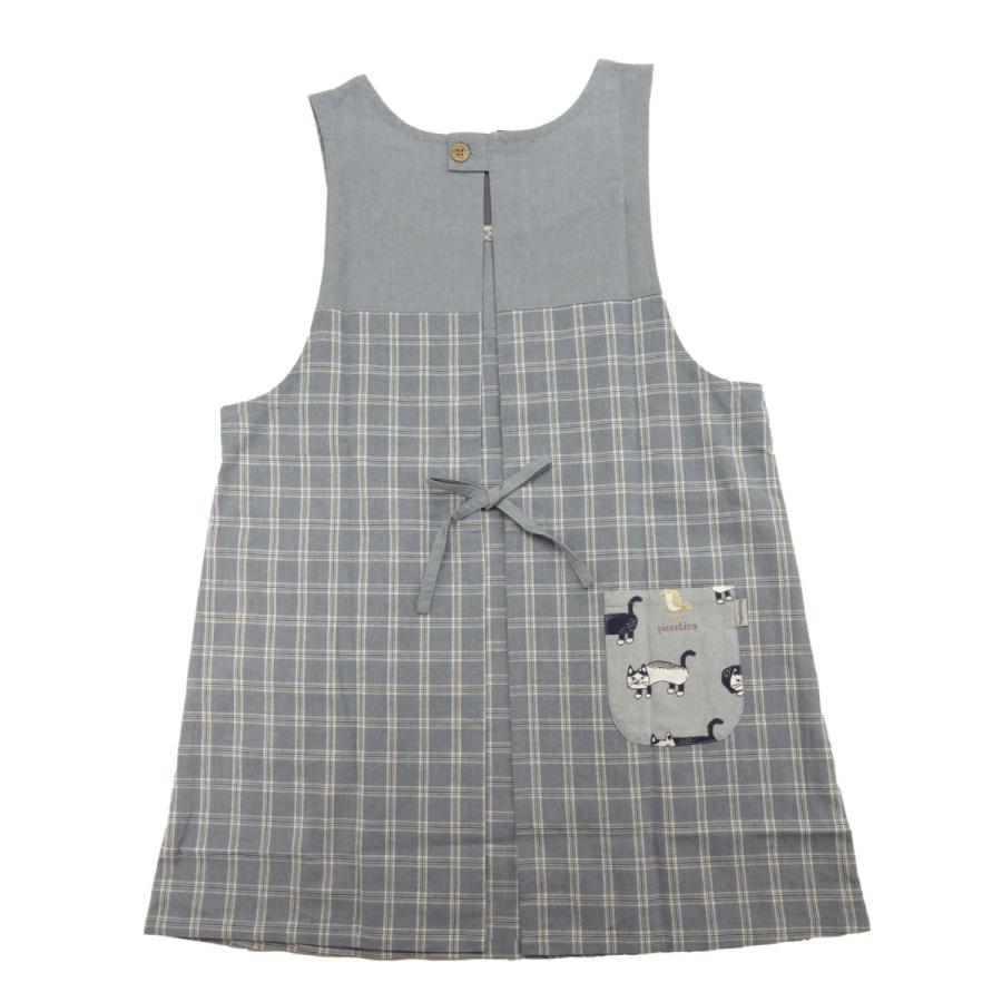 クスグル] ねこまるけ エプロン ネコ 首ボタン・腰ひも 保育士 22-5031