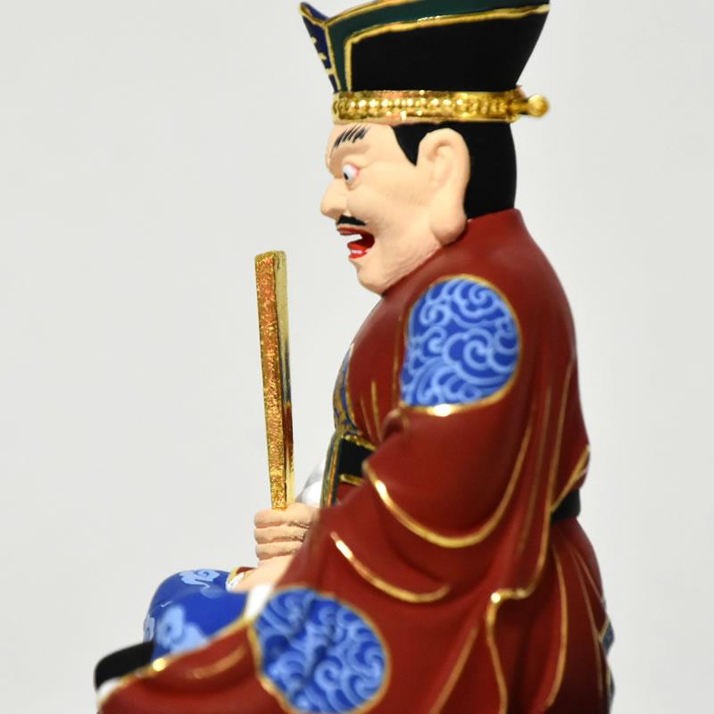木彫り 仏像 【閻魔大王】 桧木 坐2.5寸 極彩色 総高約13cm : 海宇工芸