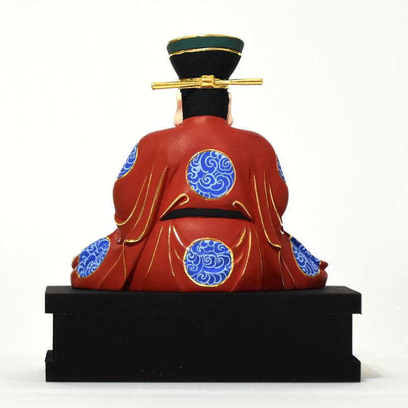 木彫り 仏像 【閻魔大王】 桧木 坐2.5寸 極彩色 総高約13cm : 海宇工芸