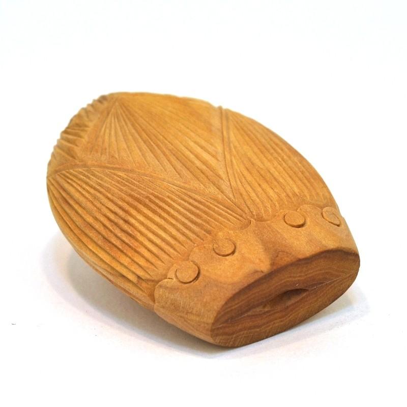 木彫り仏像 蓮型懐中仏/香合仏 【普賢菩薩】 干支お守り本尊・辰年/巳