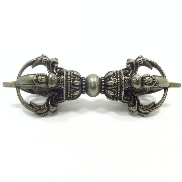 金剛杵 五鈷杵 バジュラ 長さ約13cm 白銅製 密教法具 ヴァジュラ