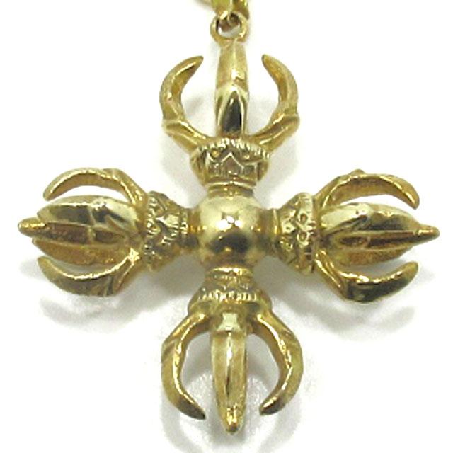 チベット密教 法具 カツマ 羯磨 金剛杵 十字 五鈷杵 キーホルダー