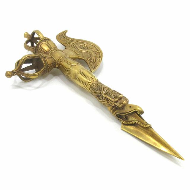 密教法具 カルタリ 独鈷杵 プルパ 一体型 特大サイズ約30cm ブルパ