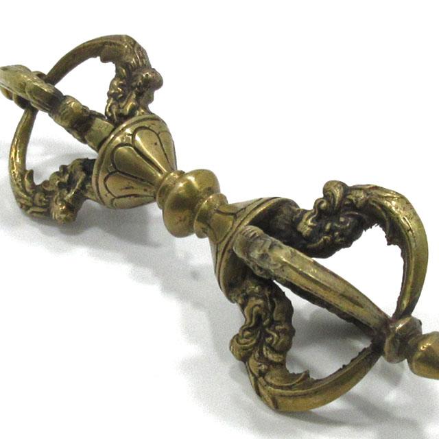 五鈷杵 バジュラ 銅製 金剛杵 特大約22．5cm 仏具 金属製 置物 前