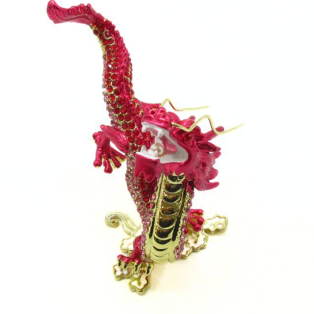 龍の置物 風水 赤龍 かわいい 紅龍 置物 最大長さ約13cm 赤龍の