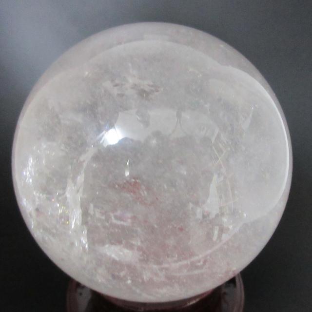 水晶玉 天然石 水晶丸玉 直径約10cm 重さ約1329g 台座付き