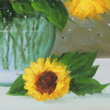 絵画 油絵 ひまわり F30号 （堀哲夫） 【肉筆】【油絵】【花】【大型