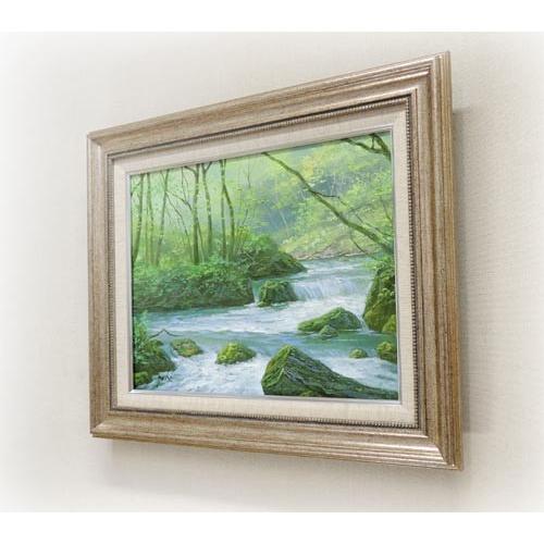 絵画 油絵 奥入瀬渓流 (関健造) 【海・山】【肉筆】【油絵】【日本の