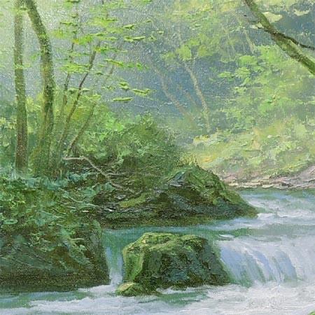 絵画 油絵 奥入瀬渓流 (関健造) 【海・山】【肉筆】【油絵】【日本の