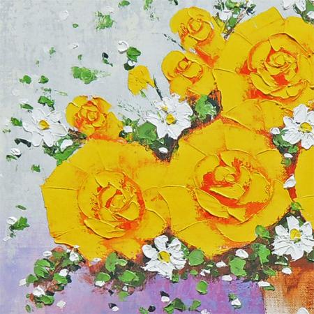 絵画 油絵 黄ばら （鈴木郁夫） 【肉筆】【油絵】【花】【6号