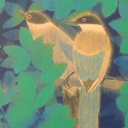 平山郁夫 絵画 尾長鳥（6号） 【複製】【美術印刷】【巨匠】【6号