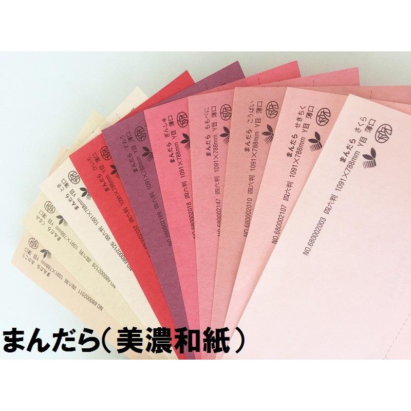 美濃和紙 まんだら 特薄口(0.08mm) 選べる4色 4サイズ(A3 A4 B4 B5