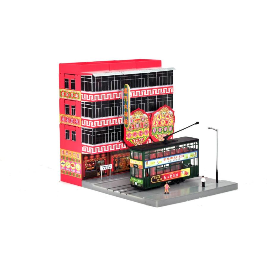 ジオラマ 香港 建物 二階建て 路面電車 トラム 人形 情景 1/150 N