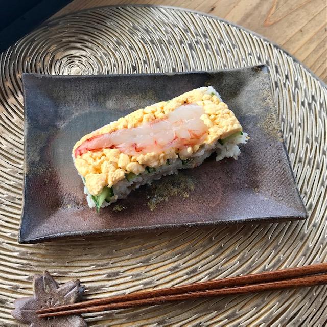 ○おさしみ皿/津軽金山焼 金山焼 陶器 皿 長角 刺身 天ぷら 焼き魚 串