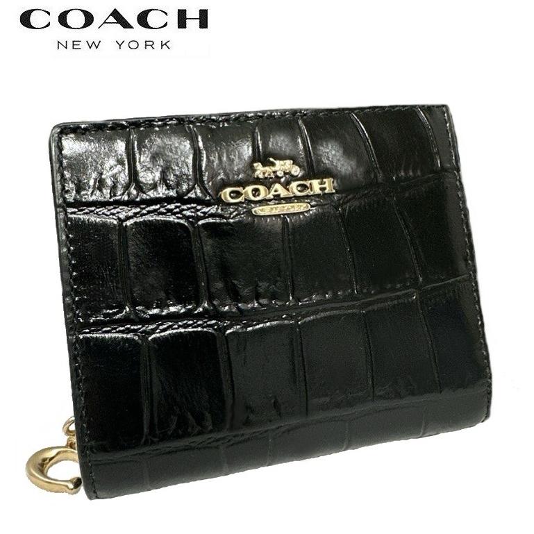COACH（コーチ） 二つ折り財布 C6092 ミニ財布 クロコダイル