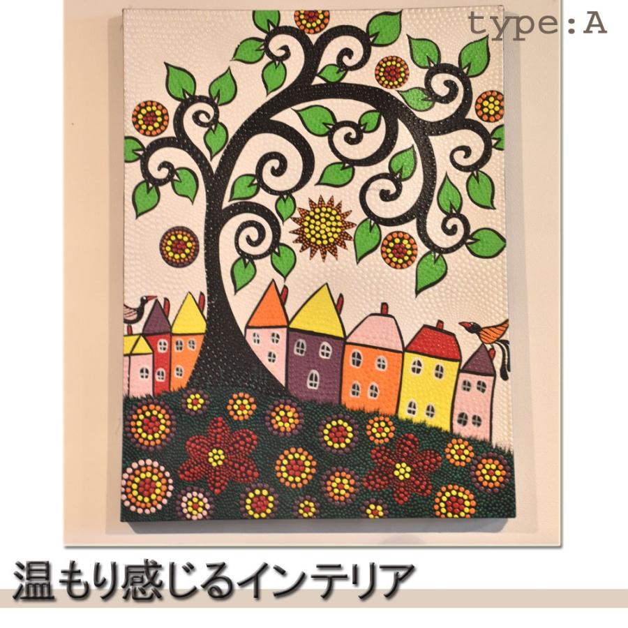 バリ絵画 SHIAWASE TREE バリ ドットアート バリアート 絵画 バリ島