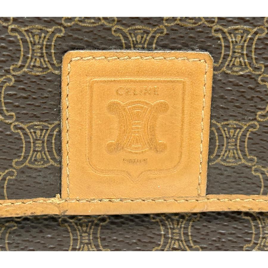 CELINE（セリーヌ） マカダム柄 二つ折り財布 ブラウン系 レディース