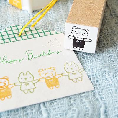 消しゴムはんこ ラバースタンプ 消しゴムスタンプ はんこどり くまの