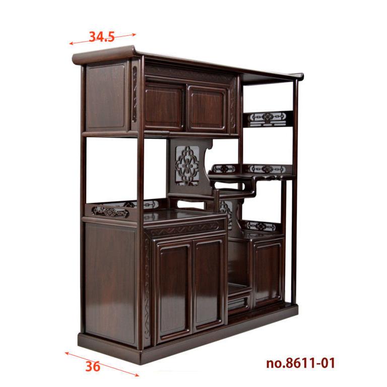 これから仕上品 唐木 飾り棚 紫檀 打越作 中違い3.8尺 高さ115cm 大阪