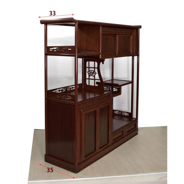 これから仕上品 唐木 飾り棚 紫檀 日本製 上2枚戸無地 4尺棚 唐木家具