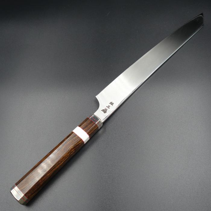 堺 孝行 紫電 包丁 刺身包丁 柳刃 剣型 銀三鋼 鏡面 270mm デザート