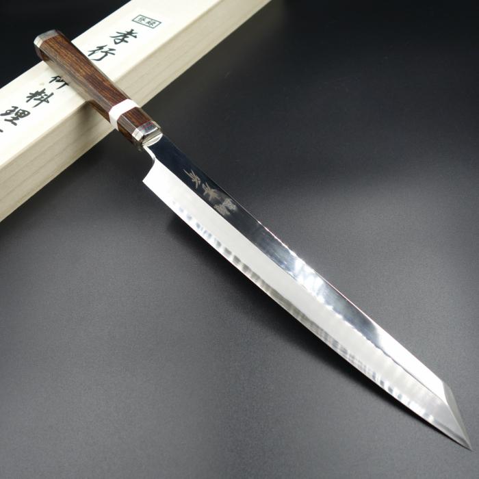 堺 孝行 紫電 包丁 刺身包丁 柳刃 剣型 銀三鋼 鏡面 270mm デザート