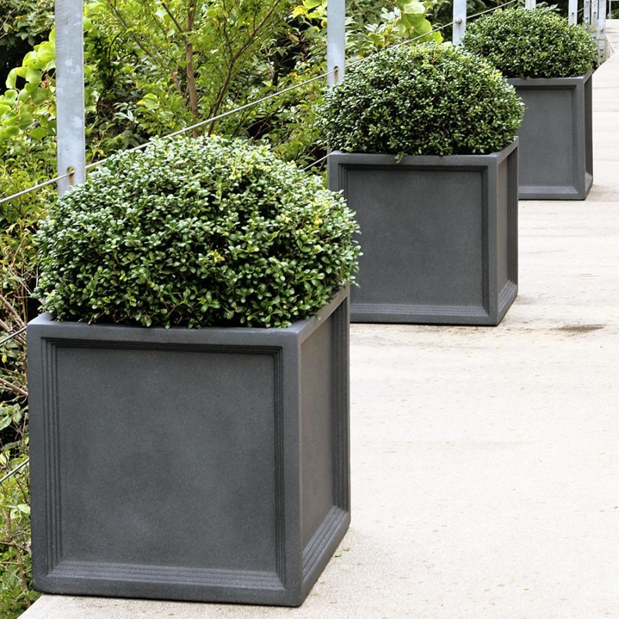 植木鉢 おしゃれ 大型 プランター 観葉植物 FRP グレー 灰色 四角