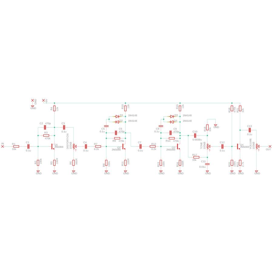 アメリカンマフ系ファズ “The Wall Fuzz” (エフェクター自作キット