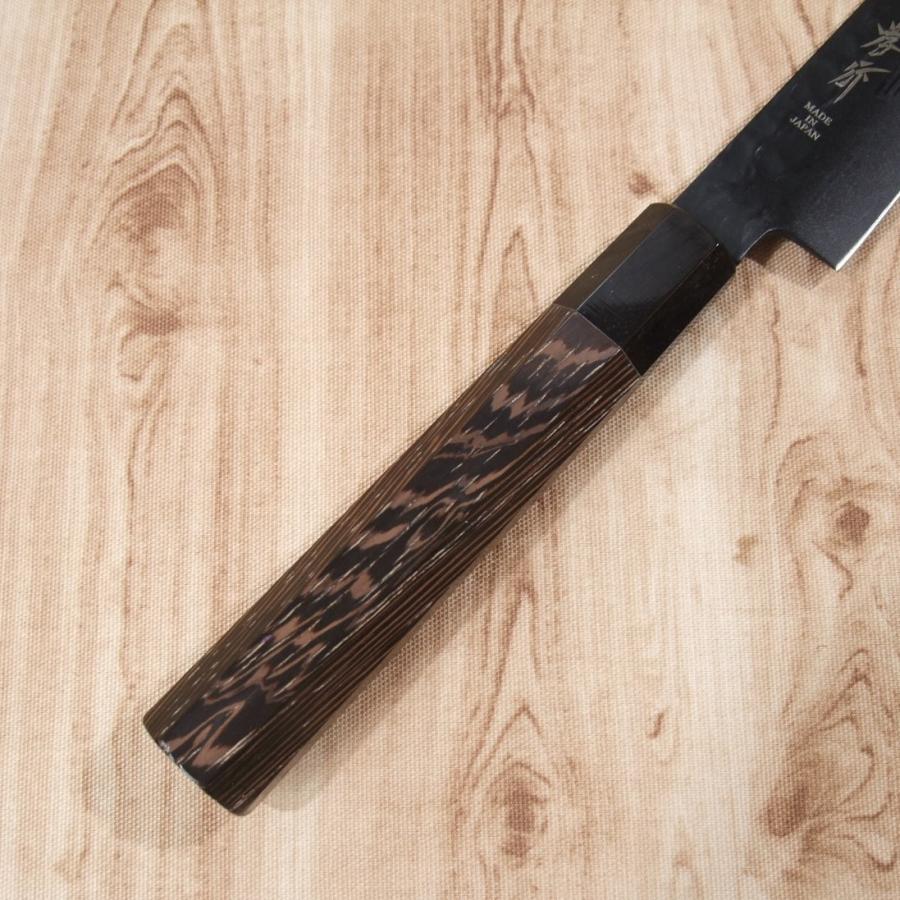 堺孝行 ペティナイフ 150mm 黒影 V金10号 槌目 フッ素加工 錆び