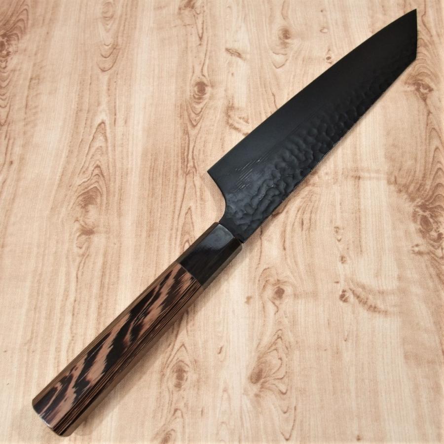 堺孝行 剣型牛刀 包丁 和牛刀 200mm 黒影 V金10号 槌目 フッ素加工