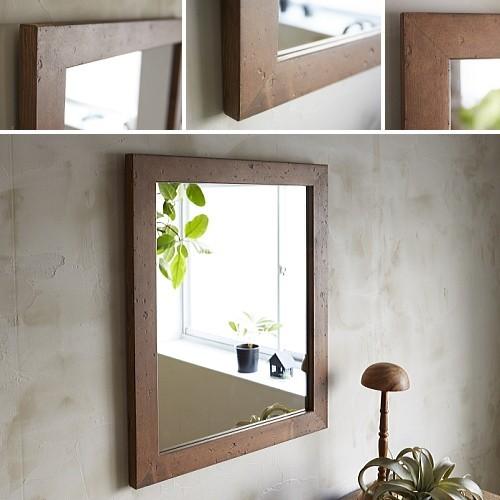 洗面台 鏡 木枠 交換 diy 洗面鏡 /パイン ブラウン 500×600mm/ 姿見