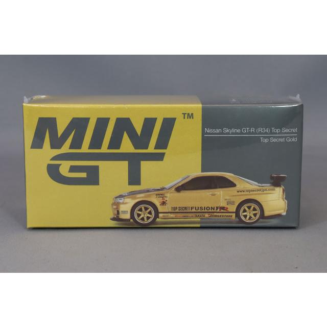 TSM ミニGT 1/64 日産 スカイライン GT-R R34 Top Secret Gold (右