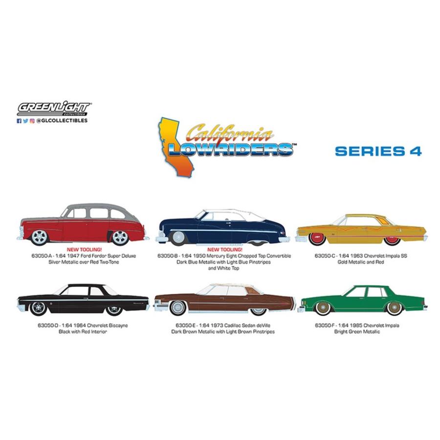グリーンライト 1/64 California Lowriders シリーズ 4 1BOX6台入