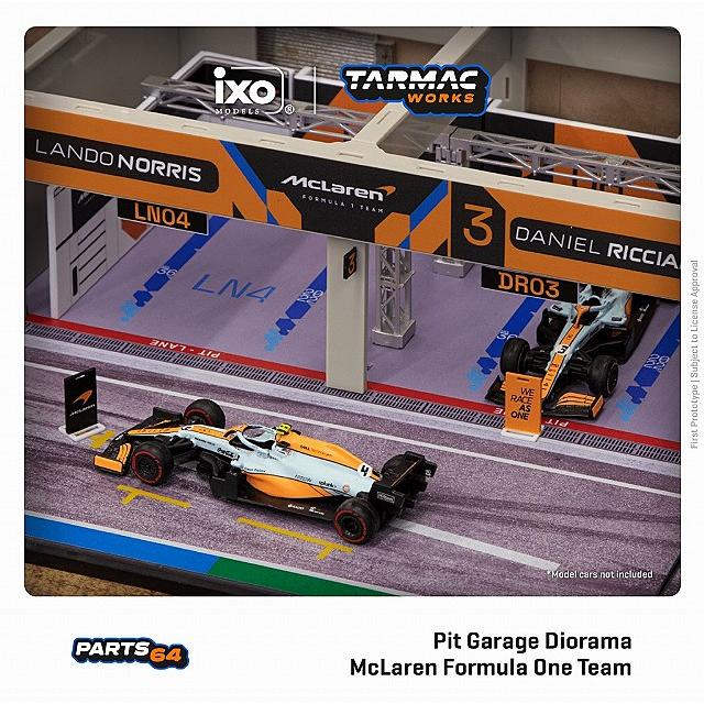 ミニカー/完成品 Tarmac x イクソ 1/64 ピットガレージ ジオラマ