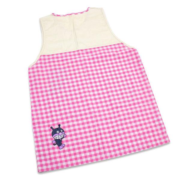 送料無料 アンパンマン 大人用 エプロン 約77×55cm ピンク かぶり
