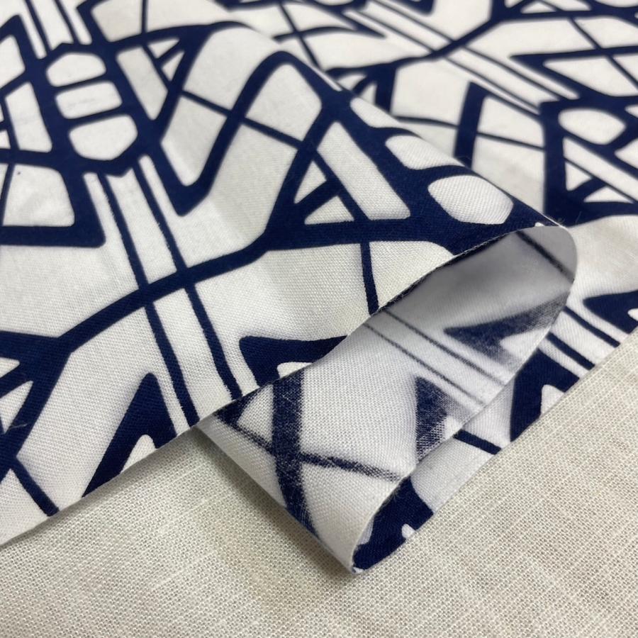 浴衣 生地 反物 布 綿100％ 白地に紺 長50cm単位 和柄 未仕立て 布地