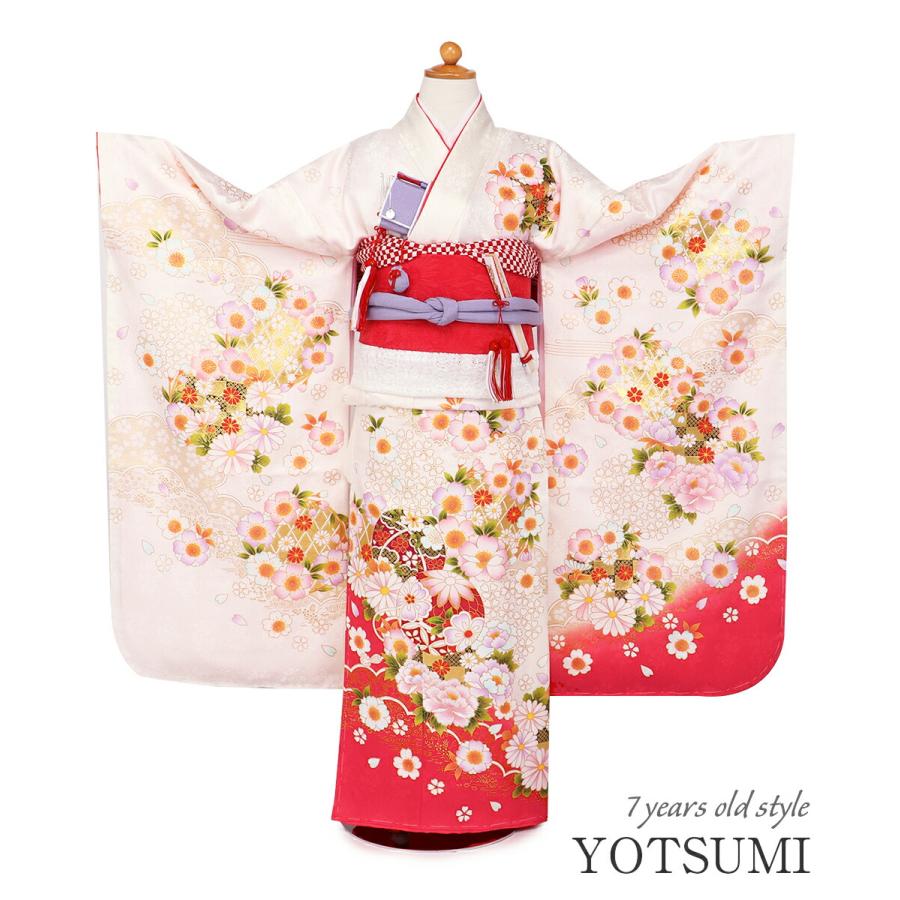 Kisste（キステ） 《七五三》 四つ身着物3点セット 着物+長襦袢+重ね衿