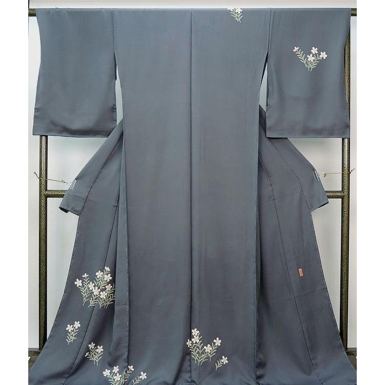 訪問着 正絹 加賀友禅 稲手明仁作 撫子 未仕立て 仮絵羽 着物 反物