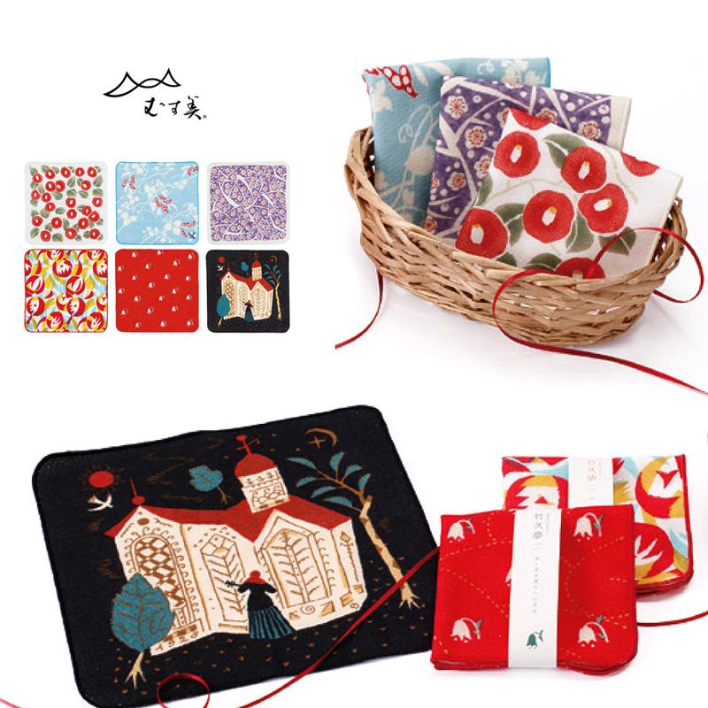 ガーゼハンカチ 竹久夢二 むす美 むすび 全6柄 ガーゼ タオル ハンカチ