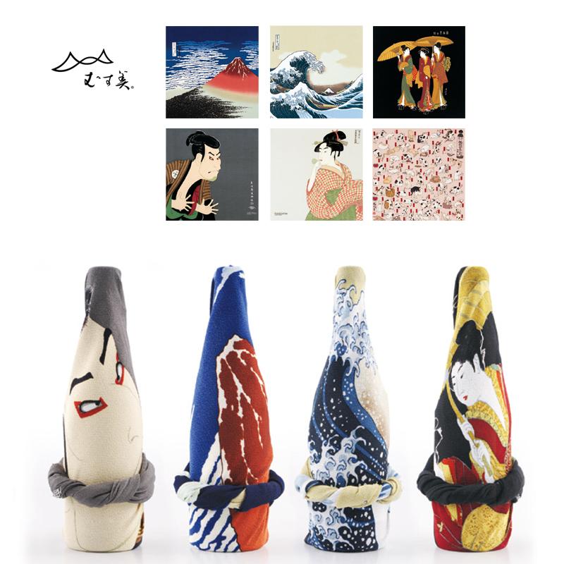 むす美 風呂敷 中 68cm 浮世絵 ちりめん友禅 (全6柄) 二巾 うきよえ