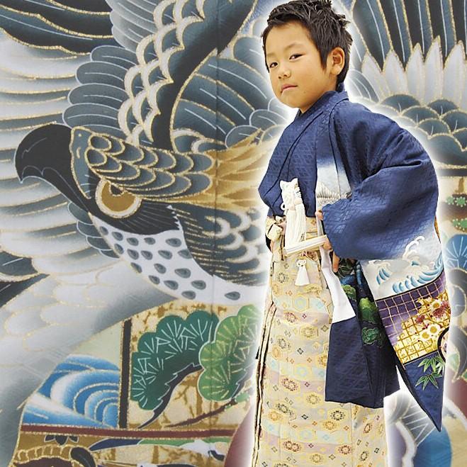七五三 男の子 レンタル 5歳 羽織袴 フルセット 着物セット 鷹 たか