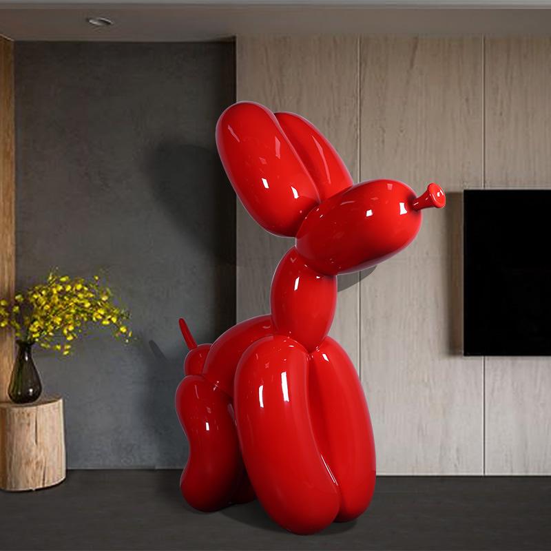 オブジェ 風船バルーンドッグ犬レッド Balloon Dog Gelcoat Version