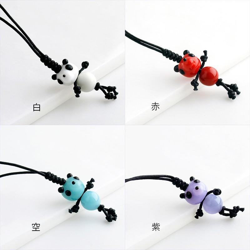 7色 パンダ ストラップ」厄除け 七色 お守り グッズ 携帯ストラップ