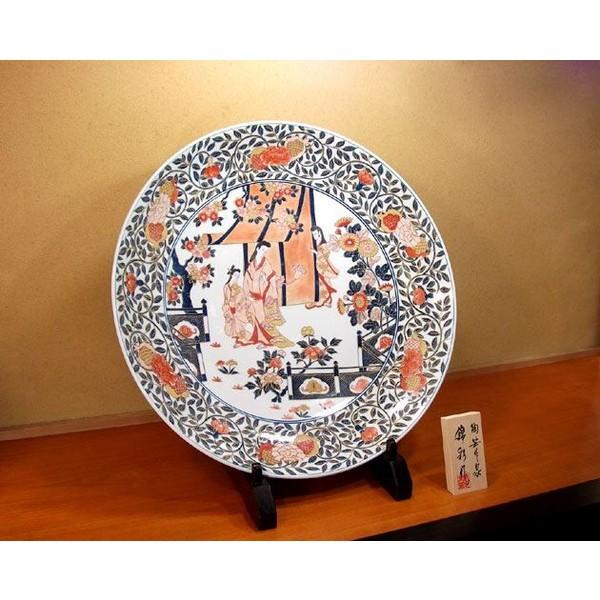 有田焼 古伊万里様式金彩唐草割元禄美人絵飾り大皿｜陶芸作家 藤井錦彩