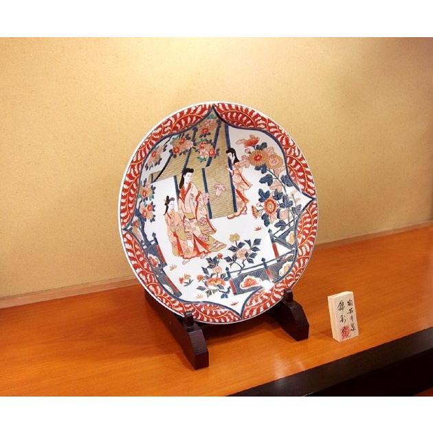 伊万里様式金彩唐草割元禄美人絵飾り大皿｜有田焼 陶芸作家 藤井錦彩作