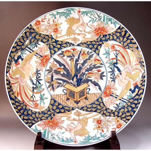 有田焼 古伊万里様式金彩花鳥絵飾り大皿｜陶芸作家 藤井錦彩 作