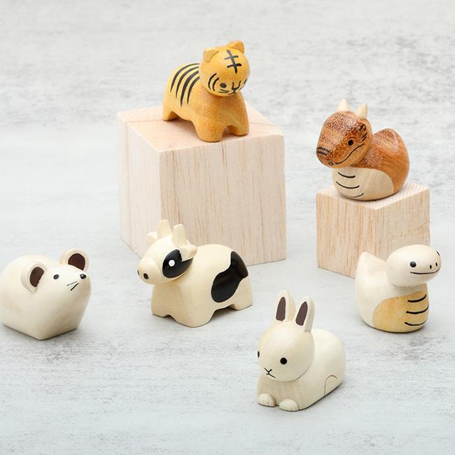 干支れすと 十二支 セット(干支 置物 かわいい 木製 箸置き セット 12