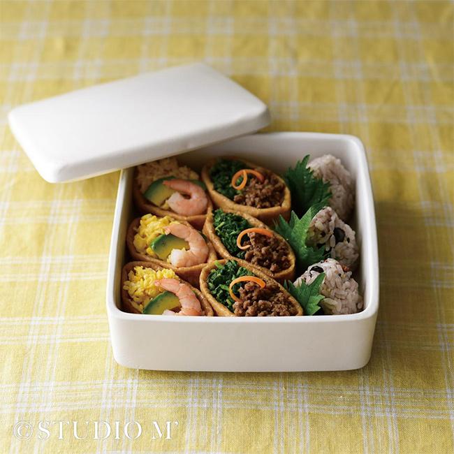 studio m' スタジオエム 白雪 お重 一段重(陶器 重箱 お重箱 一段