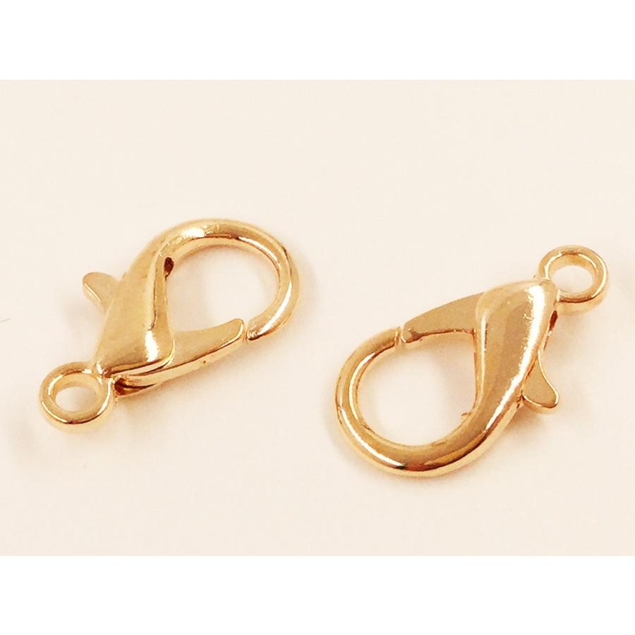 カニカン 留め金具 大きめ 全長約21mm 40個 ゴールド KC金 留め具